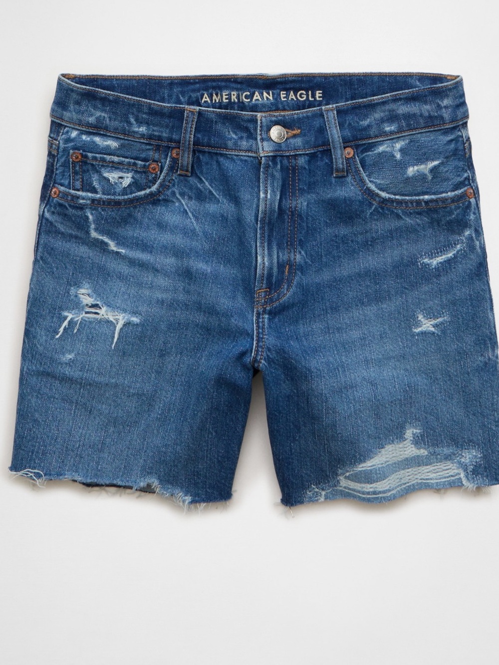 New American Eagle Strigid Super High Waisted Relaxed Denim Shorts Size 14